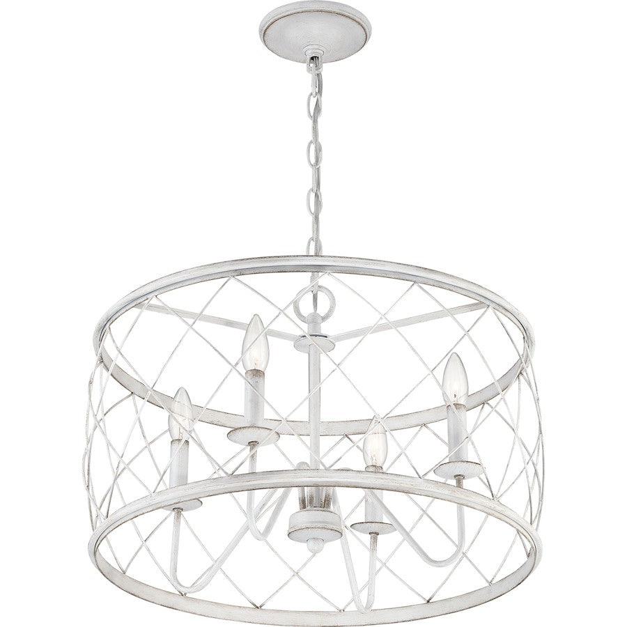 4 Light Pendant, Antique White