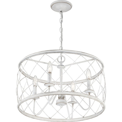 4 Light Pendant, Antique White