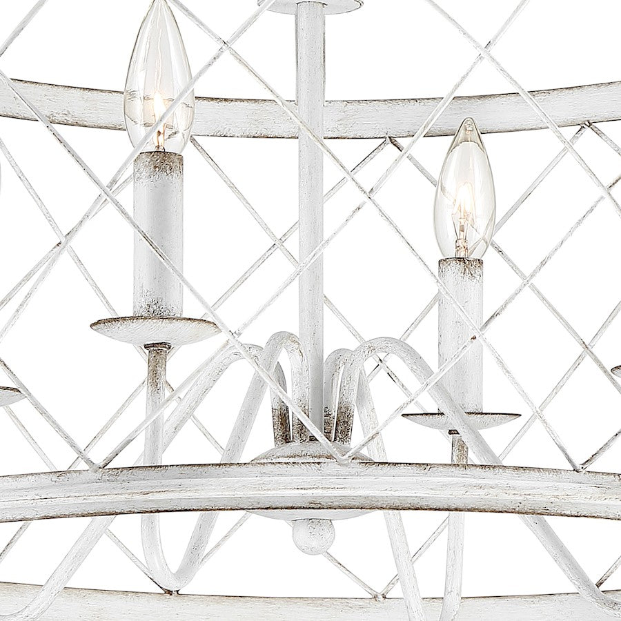 4 Light Pendant, Antique White