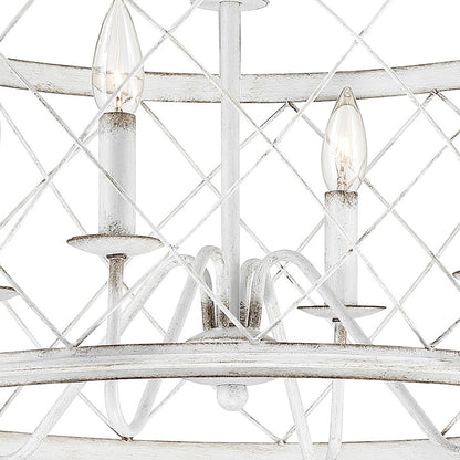 4 Light Pendant, Antique White