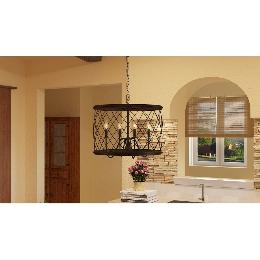 Quoizel Dury 4 Light Pendant in Palladian Bronze
