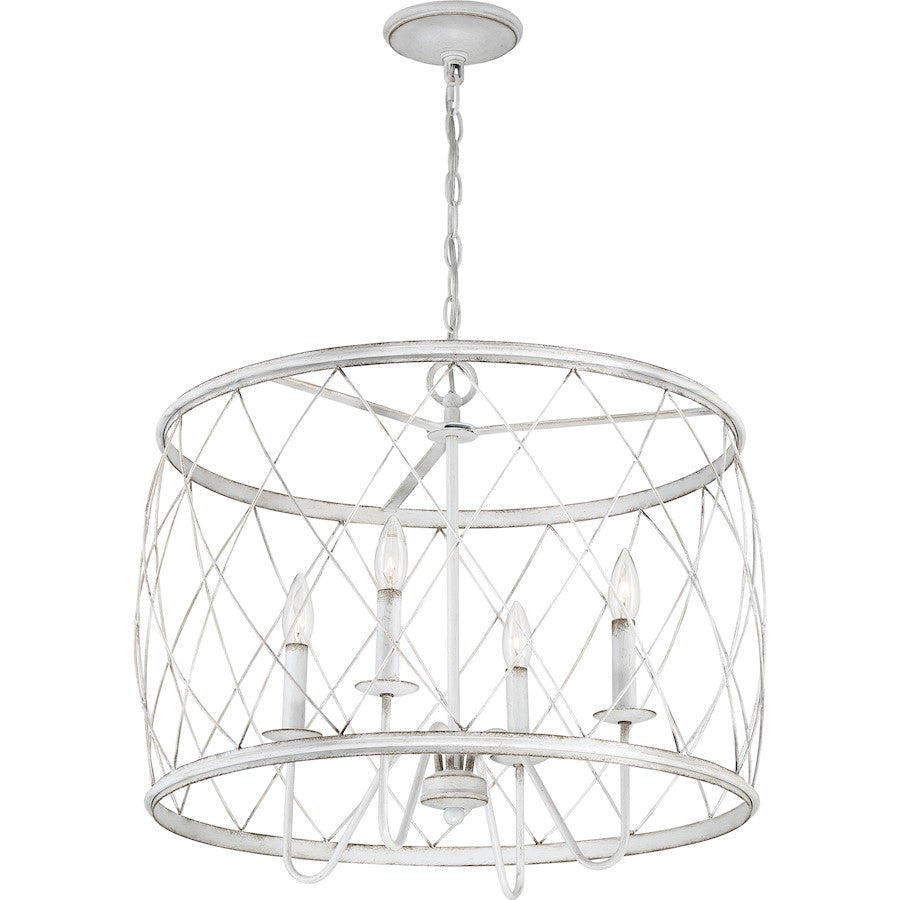 4 Light Pendant, Antique White