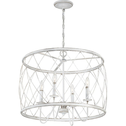 4 Light Pendant, Antique White