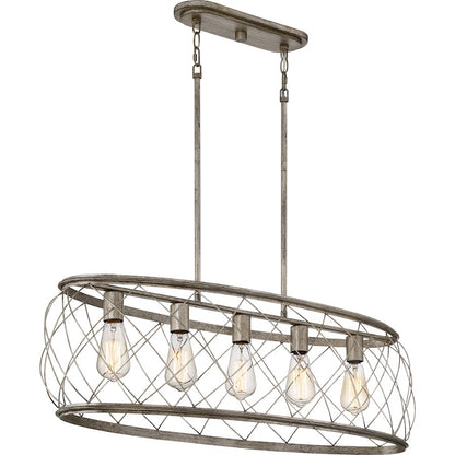Quoizel Dury 5 Light Island Light, Century Silver Leaf