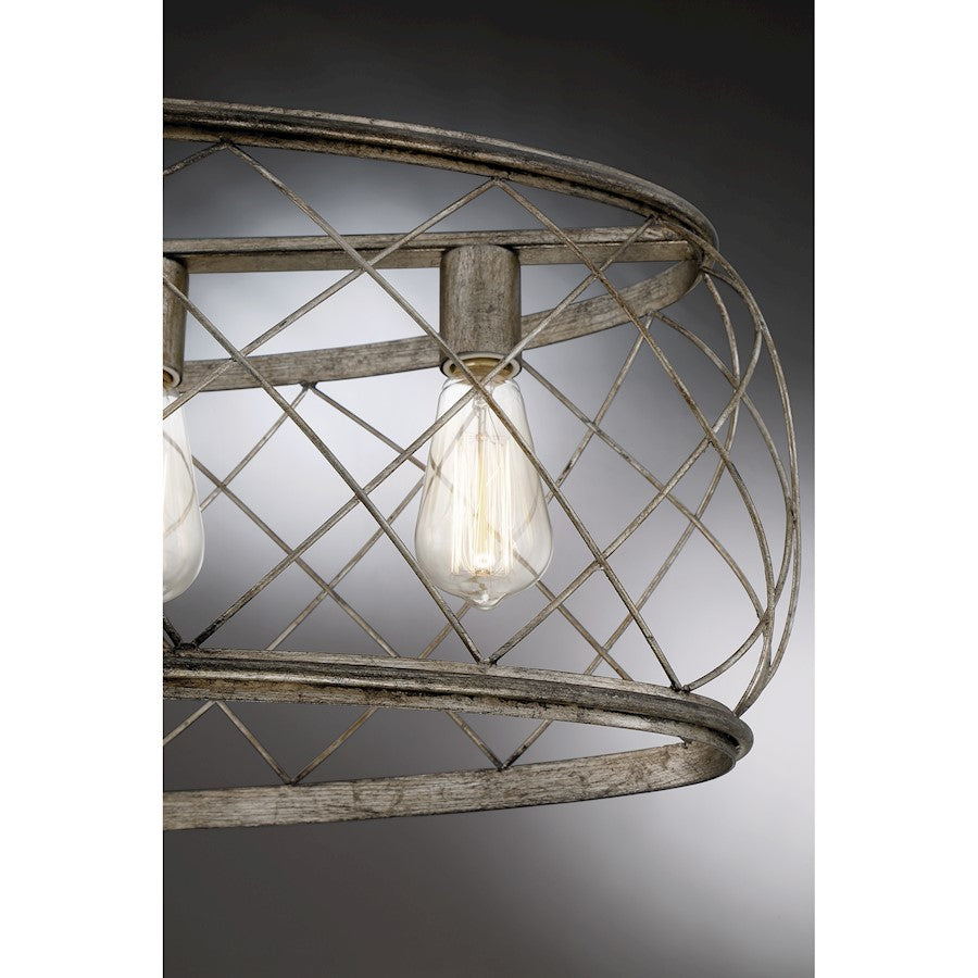 Quoizel Dury 5 Light Island Light, Century Silver Leaf