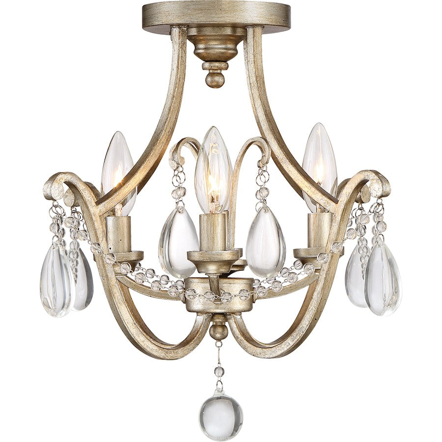 Quoizel 4 Light Regent Semi-Flush Mount, Vintage Gold