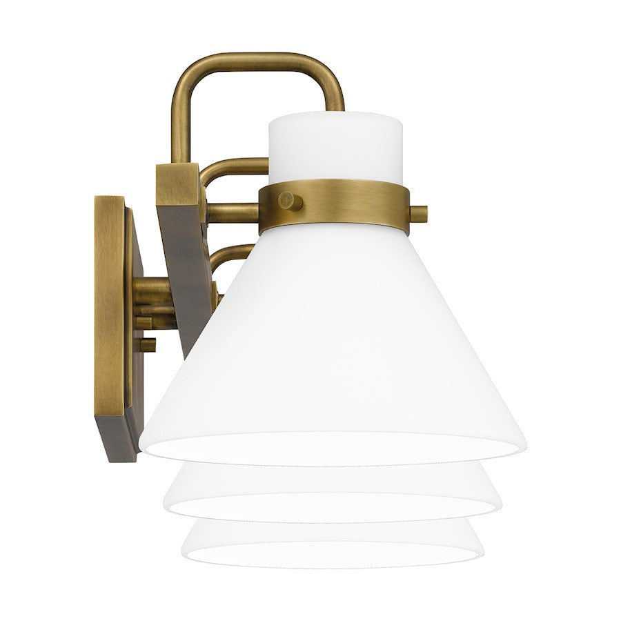 Quoizel Regency 3 Light Bath Vanity, Weathered Brass/Opal Etched