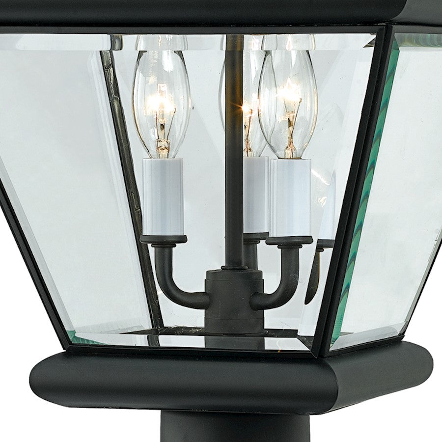 Quoizel 3 Light Rutledge Post Lights in Mystic Black
