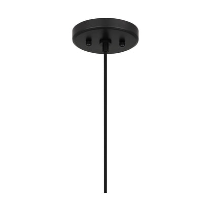 Quoizel Romain 9in 1-Light Mini Pendant | Bohemian Earth Black and Seagrass Rattan | Kitchen Island & Dining Nook | Model RMI1509EK