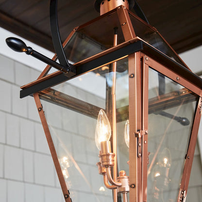 Quoizel 4 Light Rue De Royal Outdoor Pendant, Aged Copper