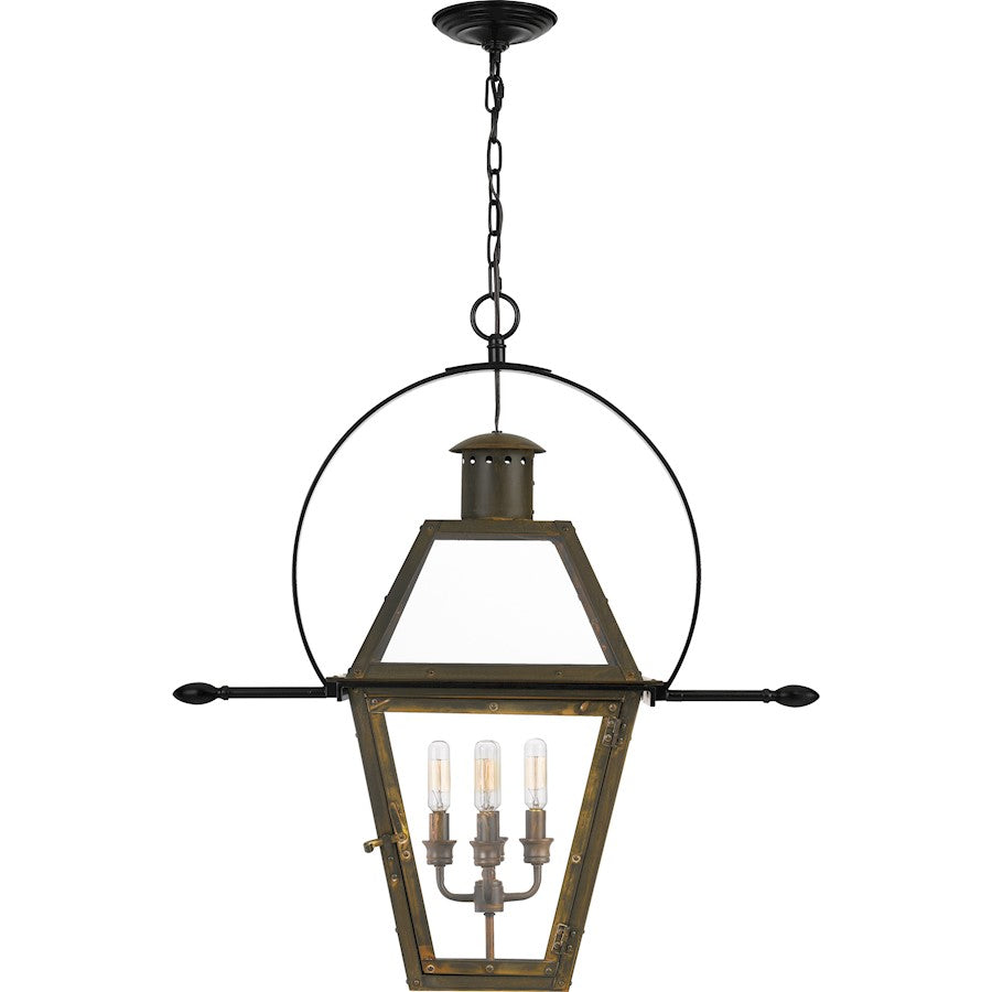 Quoizel Rue De Royal 4 Light Outdoor Hanging Lantern, Bronze