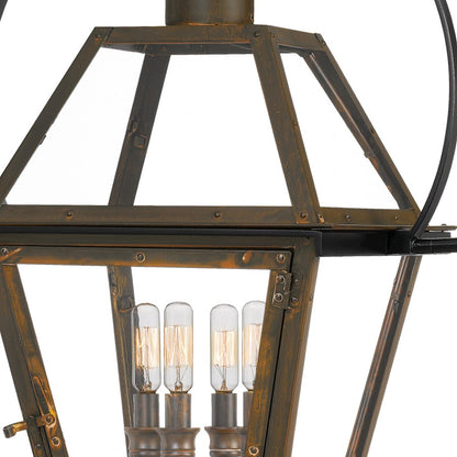 Quoizel Rue De Royal 4 Light Outdoor Hanging Lantern, Bronze