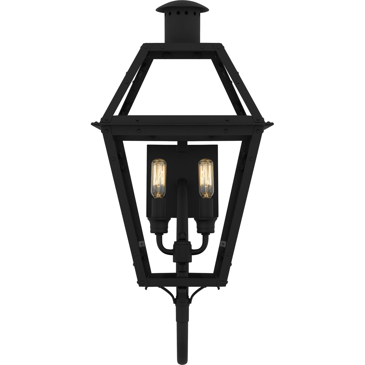 Quoizel Rue De Royal 24in 2-Light Outdoor Lantern | Traditional Earth Black and Clear Glass | Entryway & Porch | Model RO8311EK