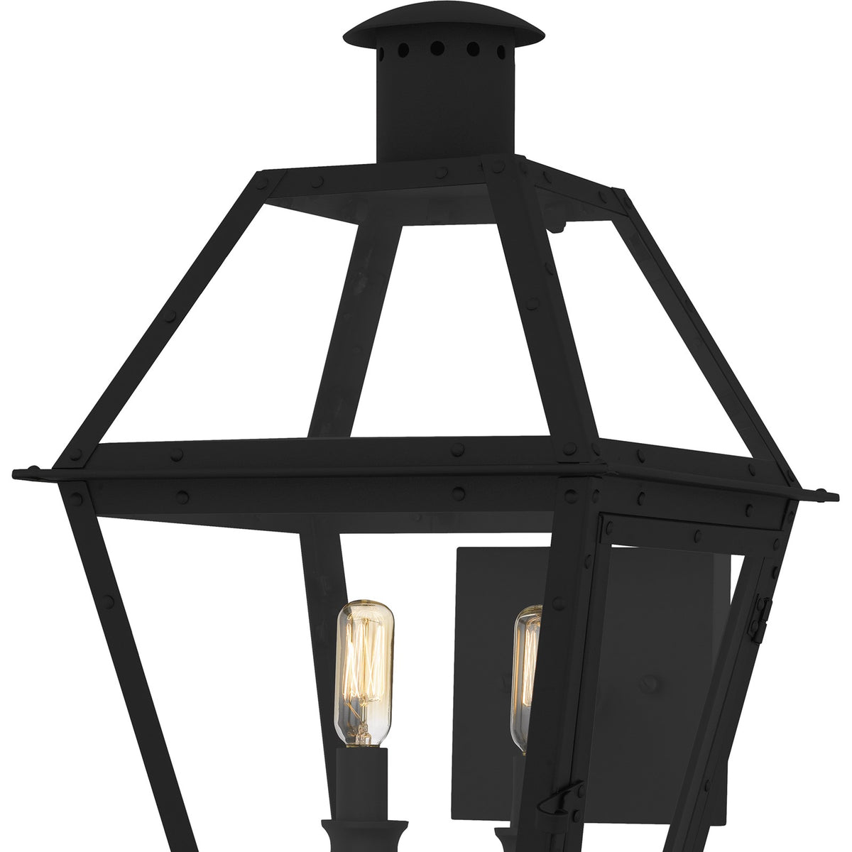 Quoizel Rue De Royal 24in 2-Light Outdoor Lantern | Traditional Earth Black and Clear Glass | Entryway & Porch | Model RO8311EK
