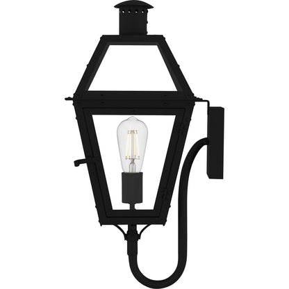 Quoizel Rue De Royal 20in 1-Light Outdoor Lantern | Traditional Earth Black and Clear Glass | Front Porch & Entryway | Model RO8410EK