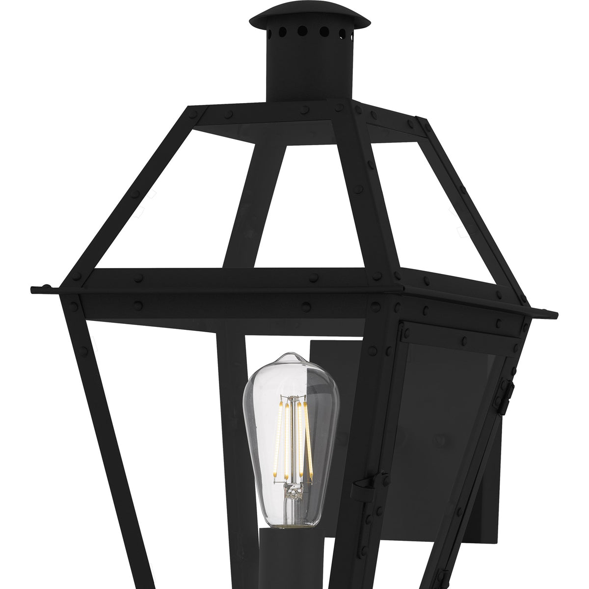 Quoizel Rue De Royal 20in 1-Light Outdoor Lantern | Traditional Earth Black and Clear Glass | Front Porch & Entryway | Model RO8410EK