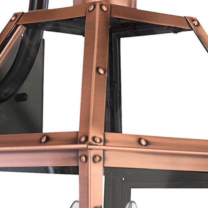 Quoizel Rue De Royal 22in 2-Light Outdoor Lantern | Traditional Aged Copper and Clear Glass | Front Porch & Entryway | Model RO8411AC