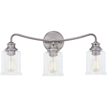 Quoizel Rover 3 Light Bath Vanity, Polished Antique Nickel