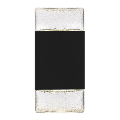 Quoizel Saxton 10in 1-Light Outdoor Wall Sconce | Contemporary Matte Black and Clear Textured Glass | Front Door & Porch | Model SAX8305MBK