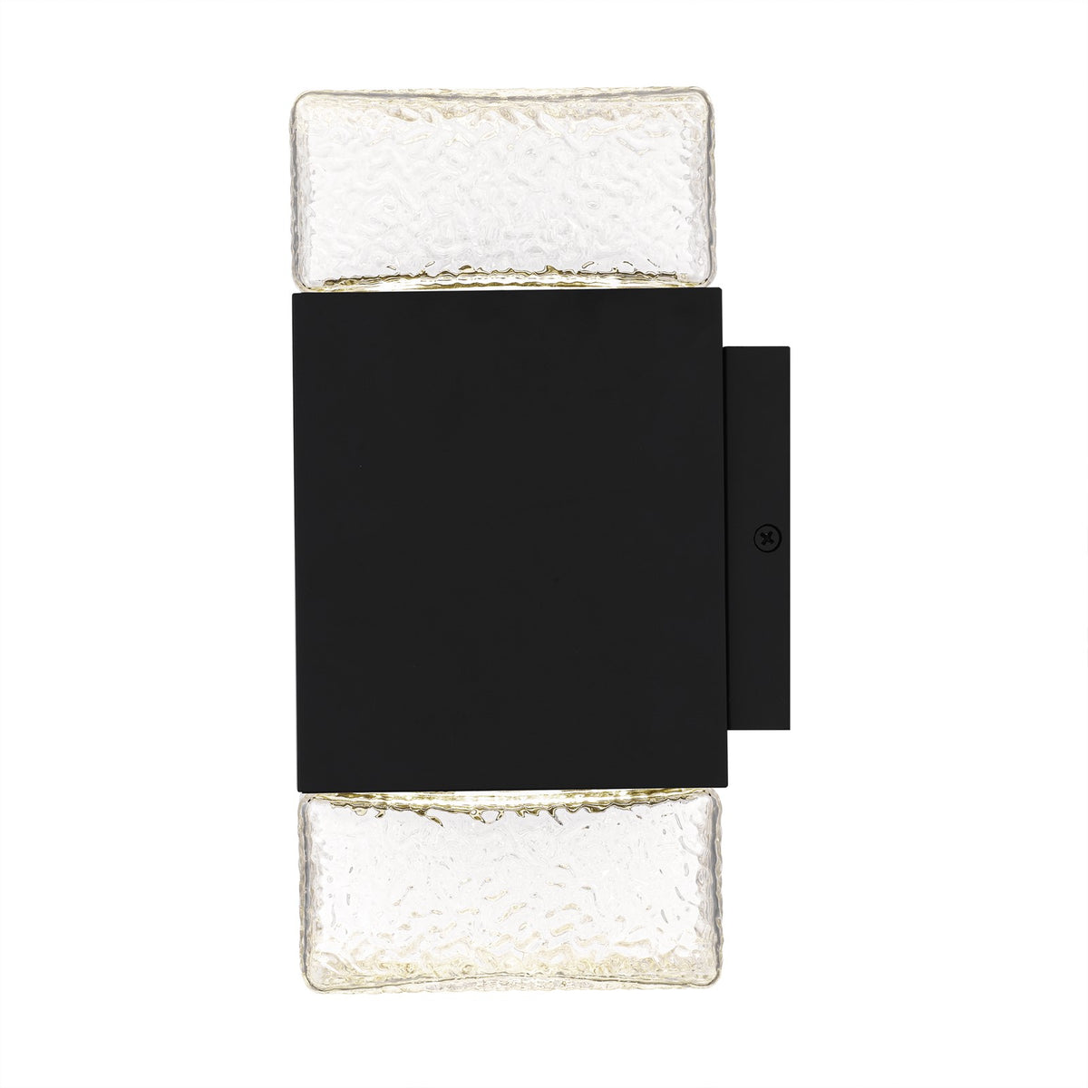 Quoizel Saxton 10in 1-Light Outdoor Wall Sconce | Contemporary Matte Black and Clear Textured Glass | Front Door & Porch | Model SAX8305MBK