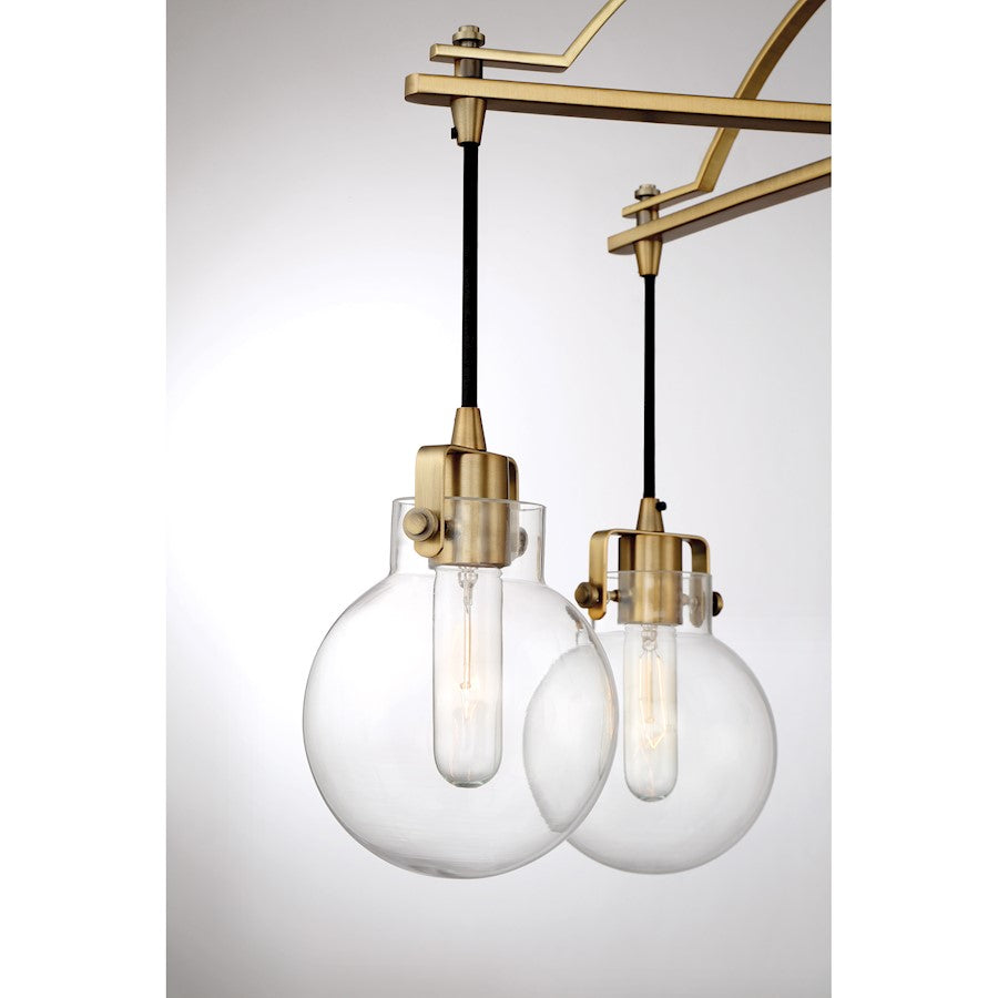 Quoizel 5 Light Sidwell Chandelier, Weathered Brass