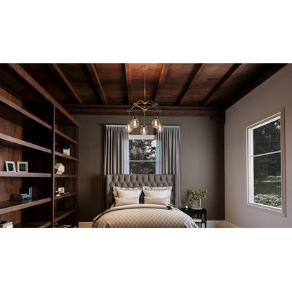 Quoizel 5 Light Sidwell Chandelier, Weathered Brass
