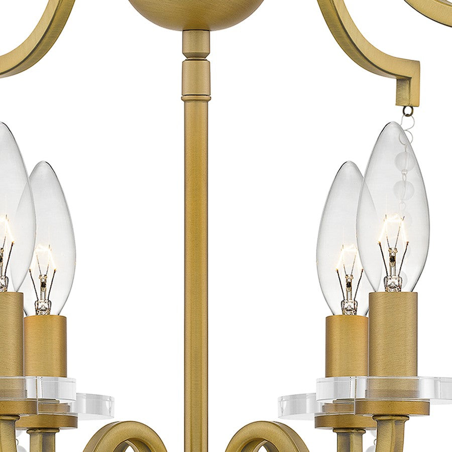 Quoizel Sunday 4 Light Semi-Flush Mount, Aged Brass