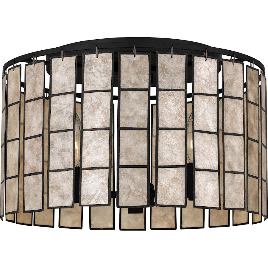 Quoizel Seigler 3 Light Semi-Flush Mount, Matte Black