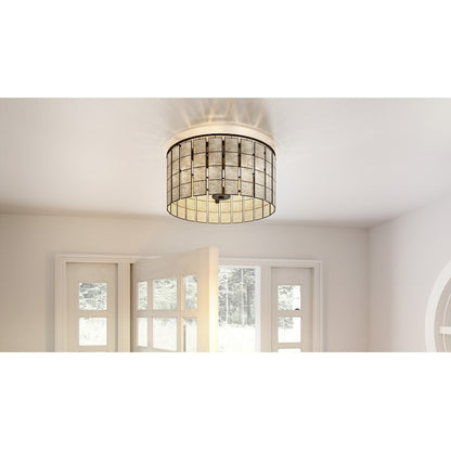 Quoizel Seigler 3 Light Semi-Flush Mount, Matte Black