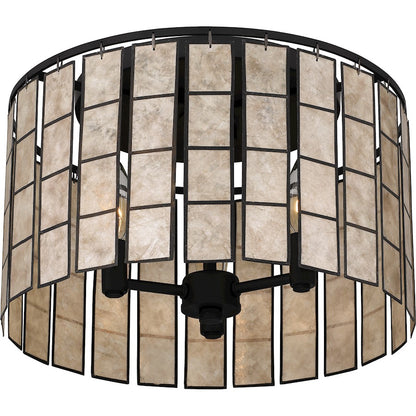 Quoizel Seigler 3 Light Semi-Flush Mount, Matte Black