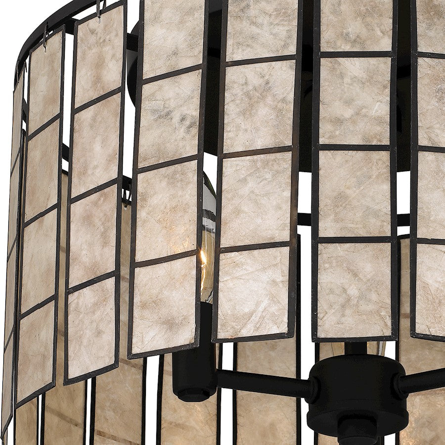 Quoizel Seigler 3 Light Semi-Flush Mount, Matte Black