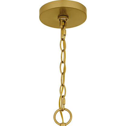 Quoizel Shea 31in 6-Light Chandelier | Traditional Brushed Gold and Clear Glass | Dining Room & Foyer | 31 x 31 x 30 in | Model SHA5032BRG
