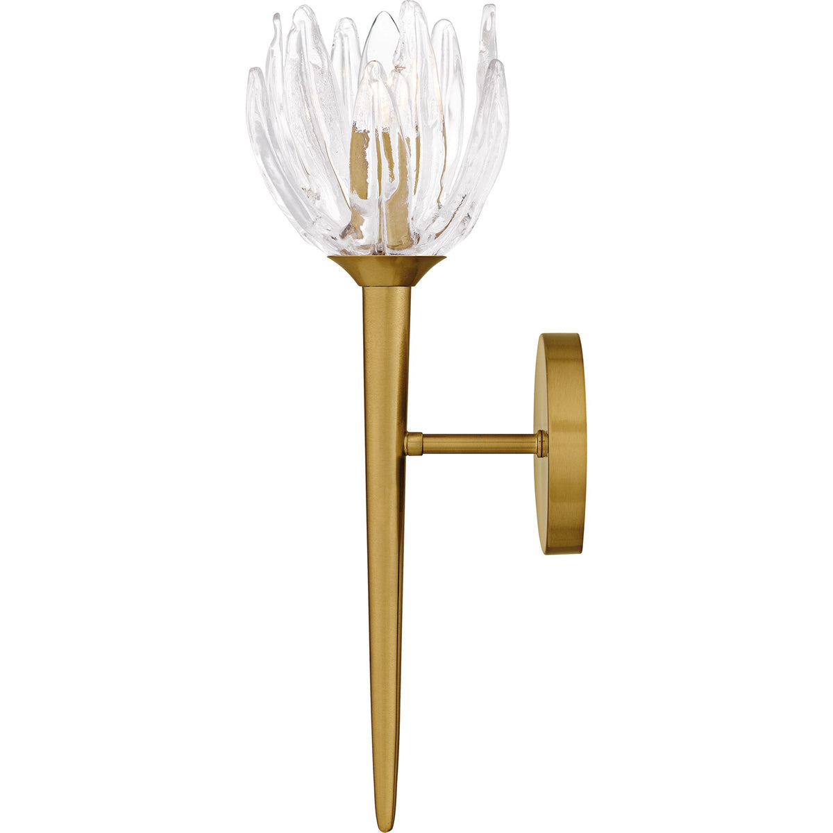 Quoizel Shea 18in 1-Light Wall Sconce | Traditional Brushed Gold and Clear Glass | Bedroom & Hallway | 6 x 7.5 x 18.5 in | Model SHA8806BRG
