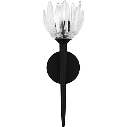 Quoizel Shea 18in 1-Light Wall Sconce | Traditional Matte Black and Clear Glass | Bedroom & Hallway | 6 x 7.5 x 18.5 in | Model SHA8806MBK