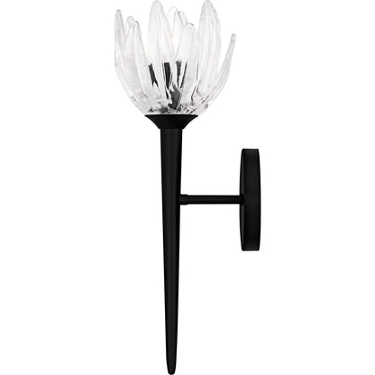 Quoizel Shea 18in 1-Light Wall Sconce | Traditional Matte Black and Clear Glass | Bedroom & Hallway | 6 x 7.5 x 18.5 in | Model SHA8806MBK