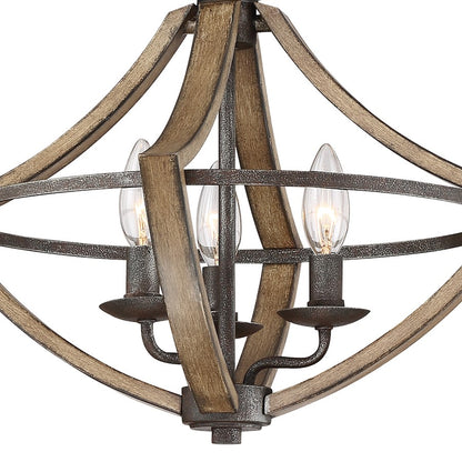Quoizel 3 Light Shire Flush Mount, Rustic Black