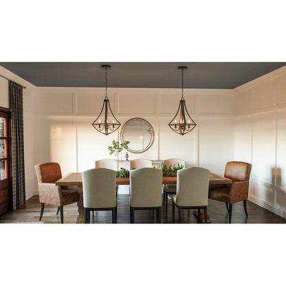 Quoizel 4 Light Shire Dinette Chandelier, Rustic Black