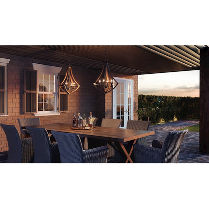 Quoizel 4 Light Shire Dinette Chandelier, Rustic Black