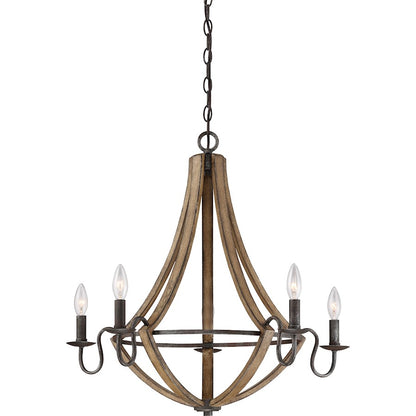 Quoizel Shire Chandelier, Rustic Black
