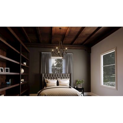 Quoizel Shire Chandelier, Rustic Black