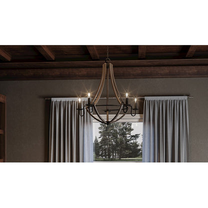 Quoizel Shire Chandelier, Rustic Black