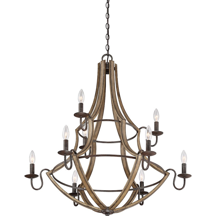 Quoizel Shire Chandelier, Rustic Black