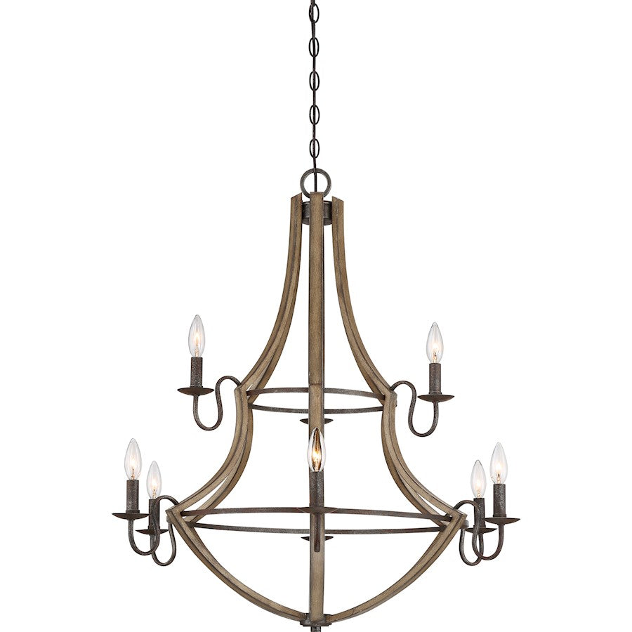 Quoizel Shire Chandelier, Rustic Black