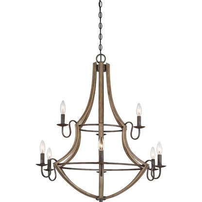Quoizel Shire Chandelier, Rustic Black