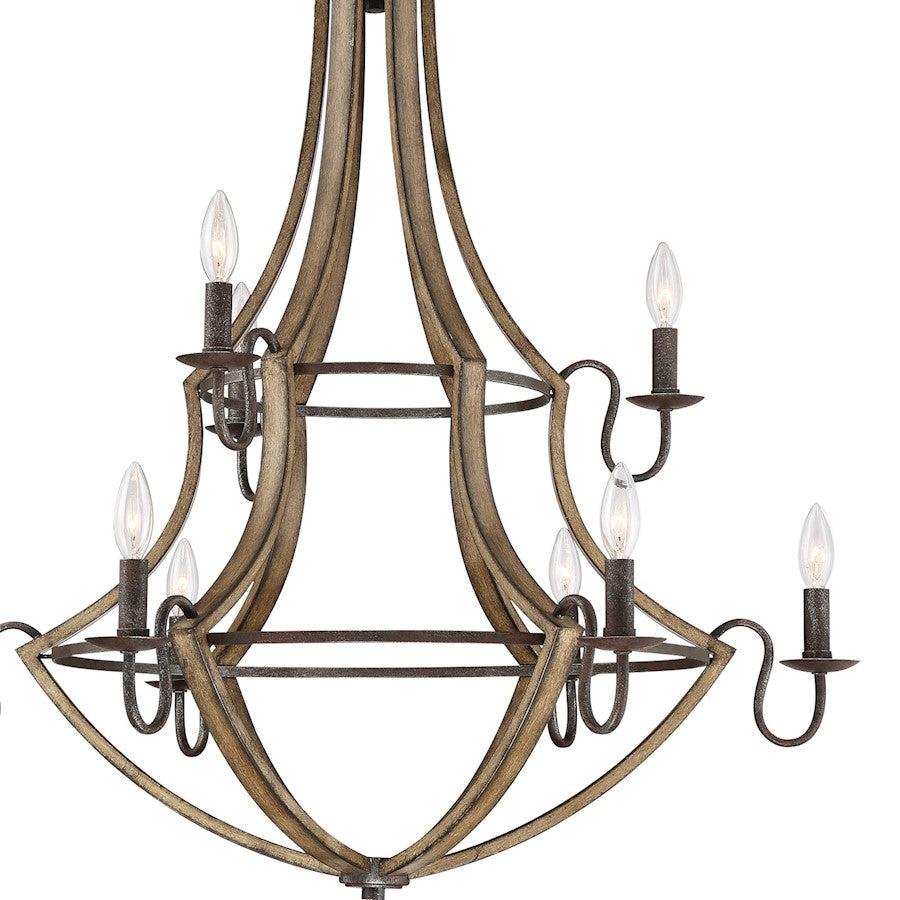 Quoizel Shire Chandelier, Rustic Black