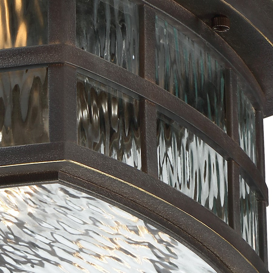 Quoizel Stonington 12in 2-Light Outdoor Lantern | Coastal Palladian Bronze and Clear Water Glass | Porch & Patio | 12 x 12 x 5.75 in | Model SNN1612PN