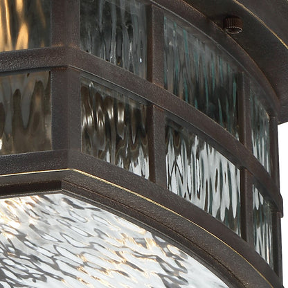 Quoizel Stonington 12in 2-Light Outdoor Lantern | Coastal Palladian Bronze and Clear Water Glass | Porch & Patio | 12 x 12 x 5.75 in | Model SNN1612PN