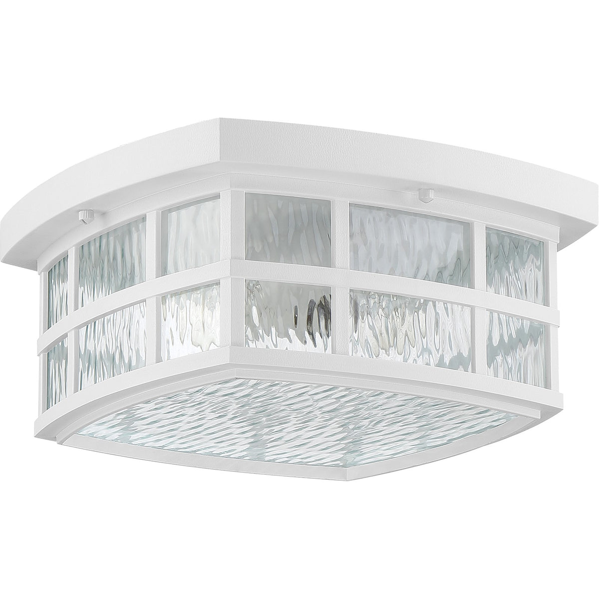 Quoizel Stonington 12in 2-Light Outdoor Wall Lantern | Traditional Matte White and Clear Water Glass | Front Porch & Entryway | Model SNN1612W