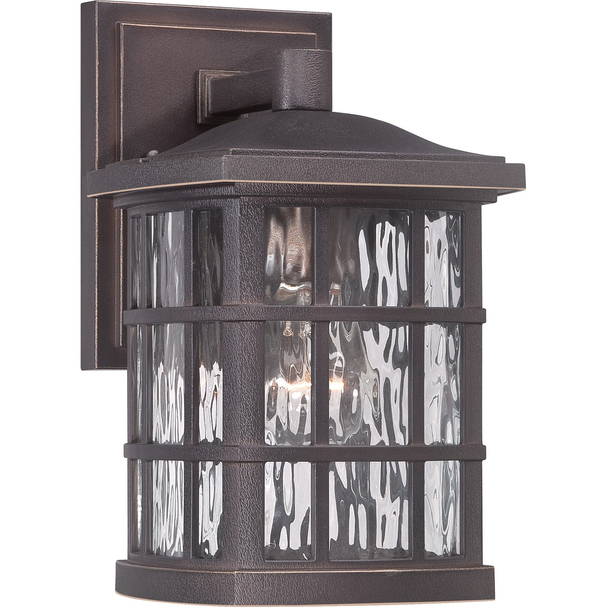 Quoizel Stonington 10in 1-Light Outdoor Wall Lantern | Traditional Palladian Bronze and Clear Water Glass | Entryway & Porch | Model SNN8406PN