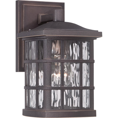 Quoizel Stonington 10in 1-Light Outdoor Wall Lantern | Traditional Palladian Bronze and Clear Water Glass | Entryway & Porch | Model SNN8406PN